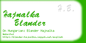 hajnalka blander business card